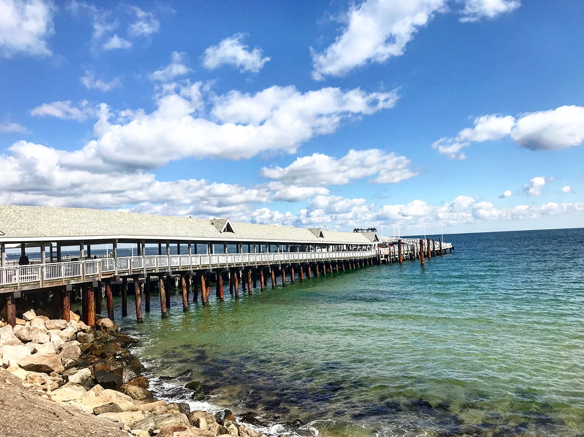 Oak Bluffs harbor and pier
