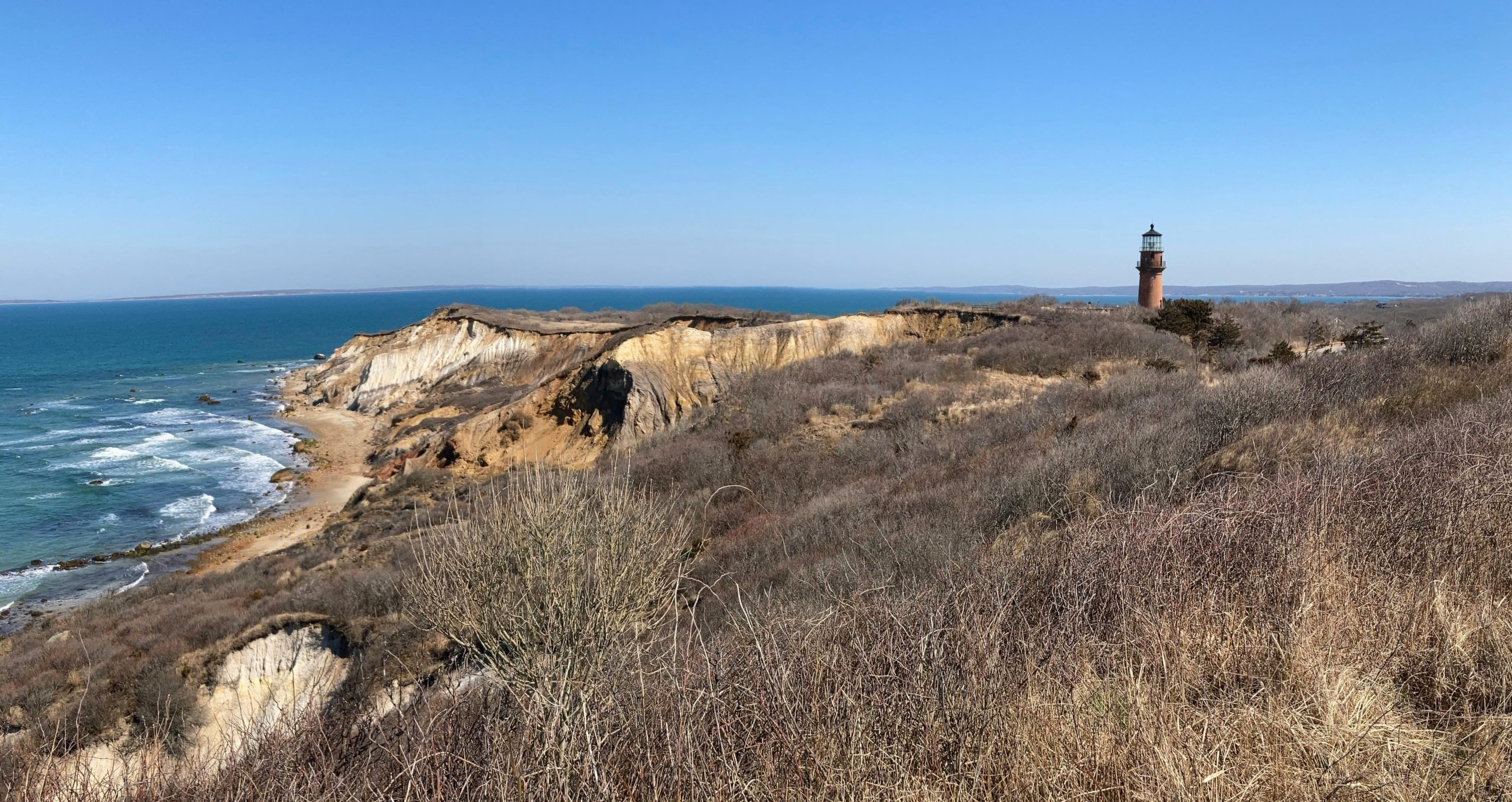 Aquinnah lighthouse and cliffs on Martha's Vineyard