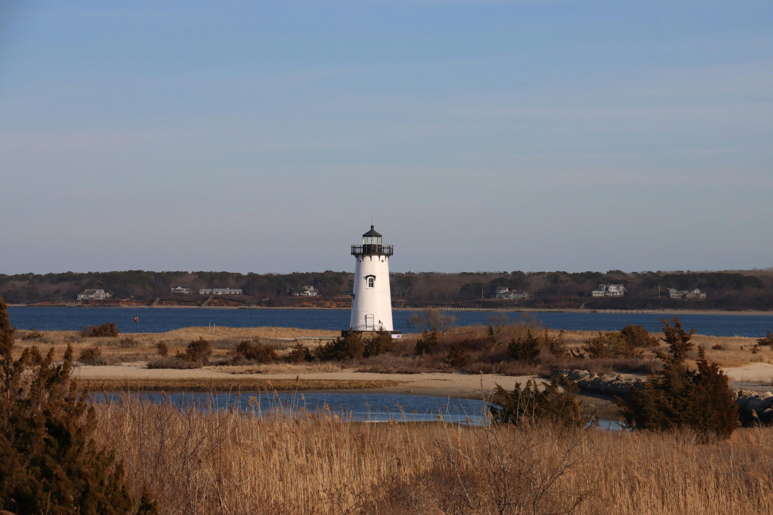 Edgartown Lighthouse on an autumn day on Martha's Vineyard